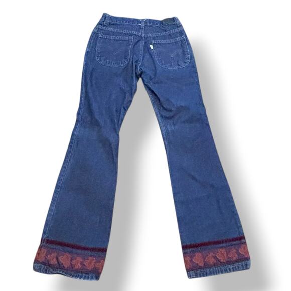 Vintage Levi’s 478 Juniors Bootcut Jeans Low Rise Embroidered Leaf Hem Y2K Boho - Picture 8 of 12